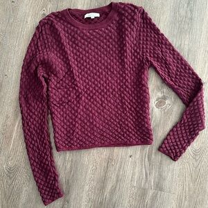 Lucy Paris sweater
Red wine color
Textured 
Size Small